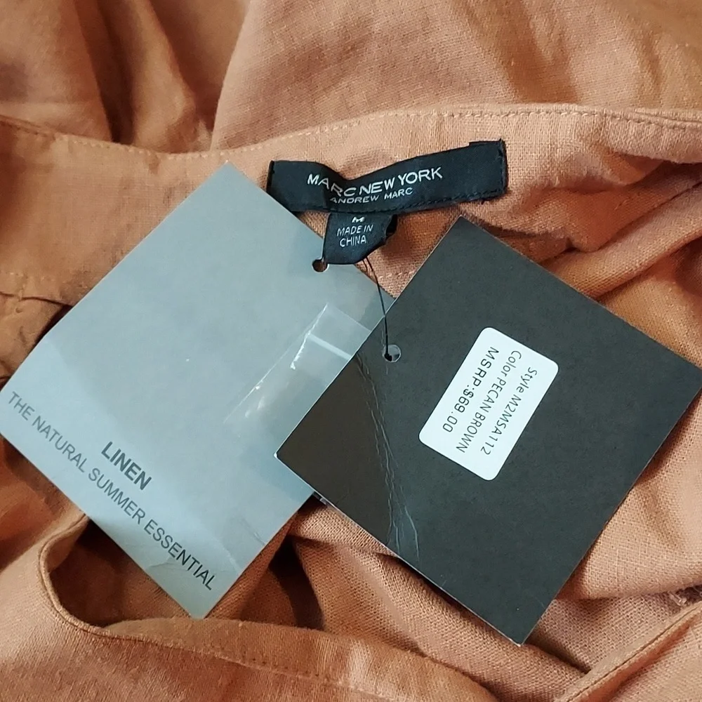 Marc New York Pecan Brown Linen Blend Skirt